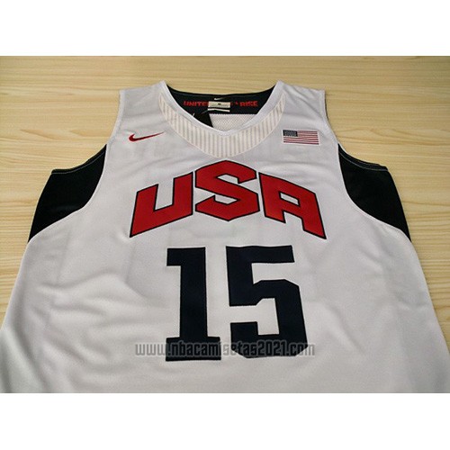 Camiseta USA 2012 Carmelo Anthony #15 Blanco